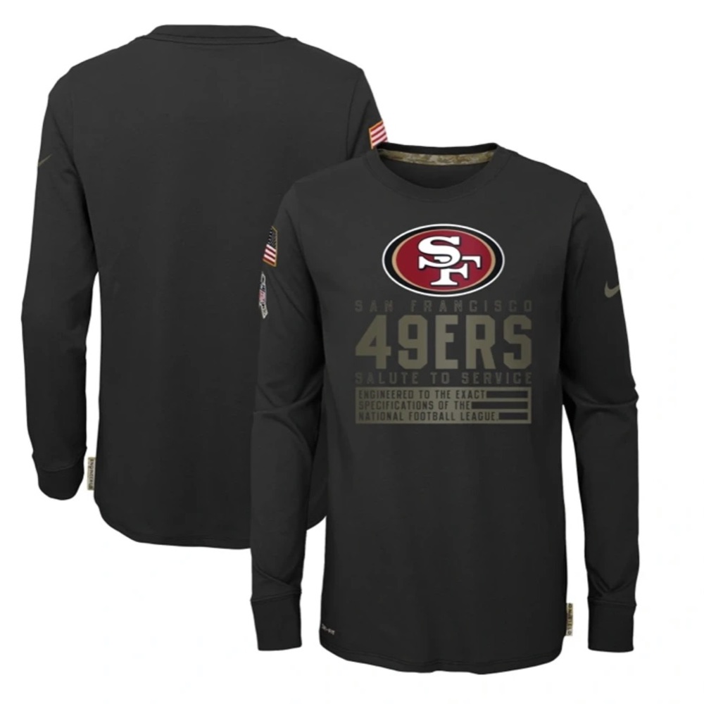 San Francisco 49ers Salute To Service Sideline T Shirt New